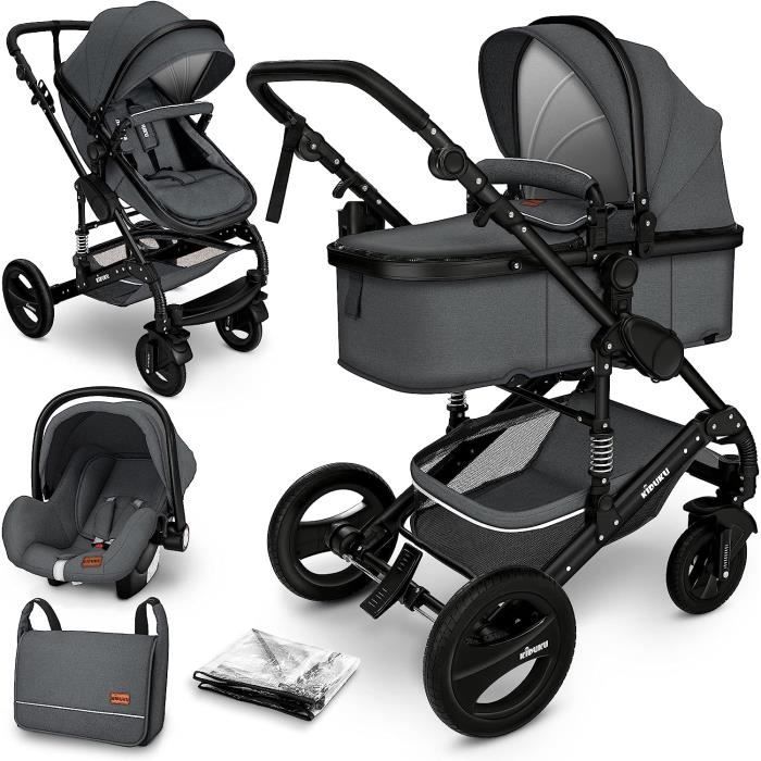 KIDUKU Poussette Combinee 3 en 1 Trio pour Enfants Siege Auto Legere Piable Nacelle Souple Convertible Set de 94 Cdiscount Puericulture Eveil bebe