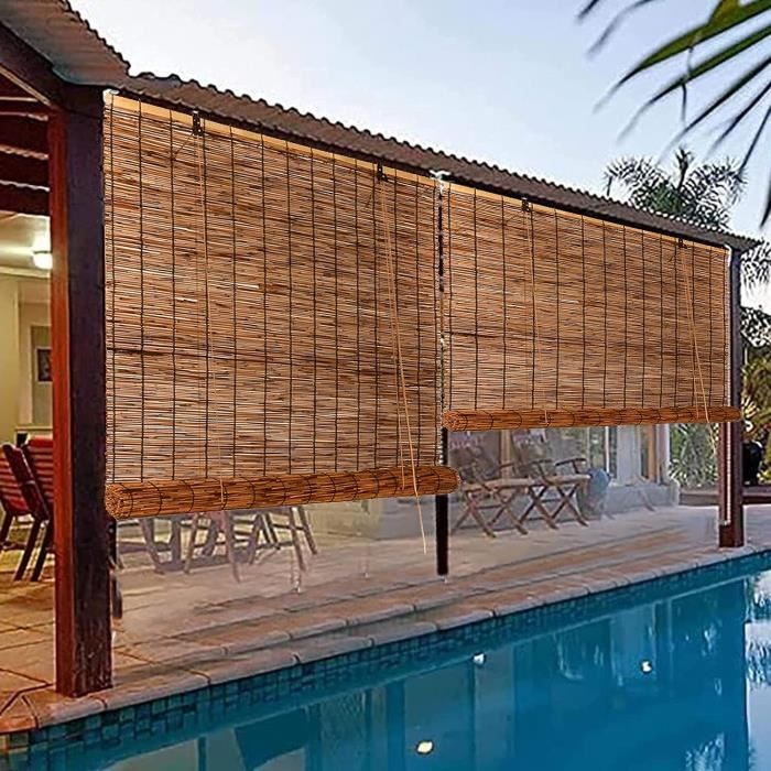 L-DREAM Store Enrouleur Bambou pour Exterieur Terrasse Pergola, Premium  Rideau en Bambou, pour Interieur Fenêtres Decor, Balcon, Couleurs Variées