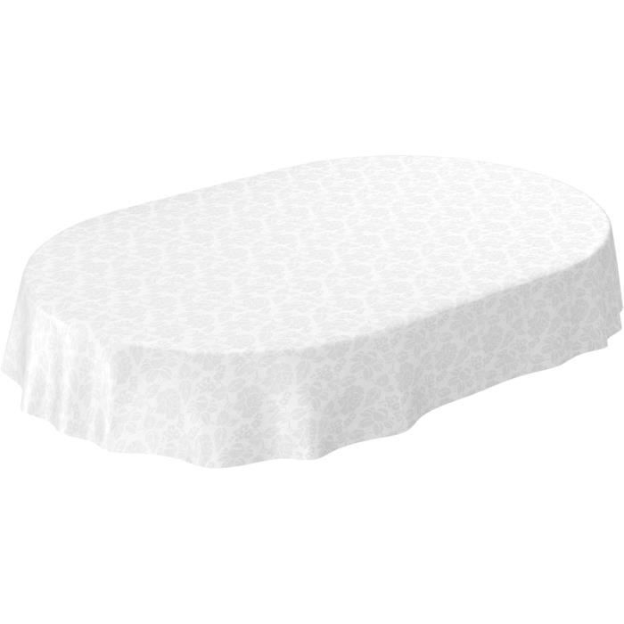 Nappe Toile Cirée Ovale 200x140 Cm – Lavable, Imperméable, Motif Floral Canadien – Protection Table Élégante & Pratique