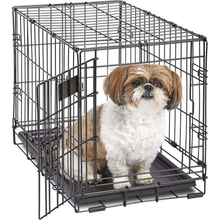 Meilleurs prix pour MidWest Homes for Pets Modèle 1522 Cage pour chiens iCrate 58,42 cm, modèle amélioré, une porte, Noir100