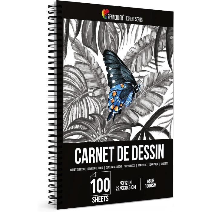 Cahier De Dessin Spirale A4 100 Feuilles Blanches De 100 GSM Carnet cahier-de-dessin-spirale-a4-100-feuilles-blanches-de-100-gsm-carnet