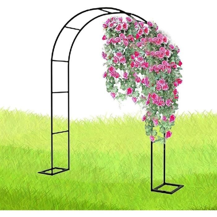 Arche de jardin en forme de tour X2 - Obélisque de Jardin pour plantes  grimpantes et fleurs - Hauteur 205cm - verte en métal pas