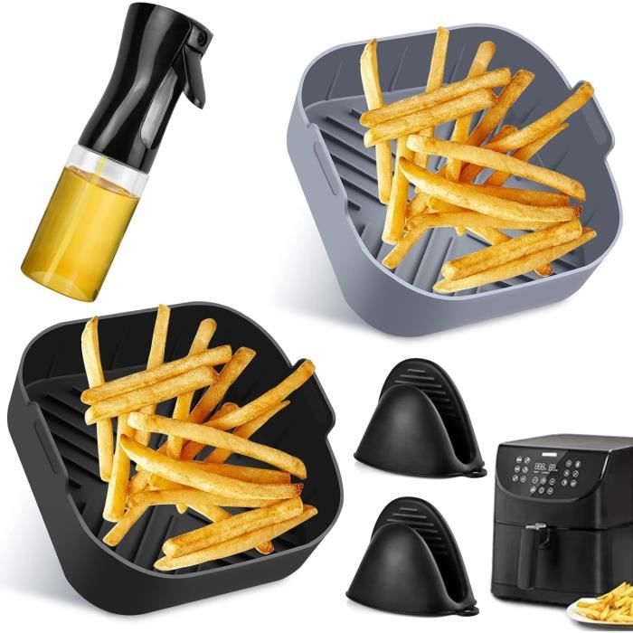 2 Moules Silicone Air Fryer CLTPY + Gants Isolants - Compatible Philips 4.1L HD9252