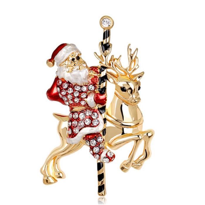 Broche Fantaisie De Noël Avec Strass Doré - Parfaite Pour Décorer Un Pull Ou Un Sac - Neuve Sans Emballage