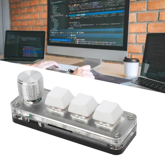 FHE- clavier raccourci Mini Clavier Mécanique Programmable à 3 Touches ...