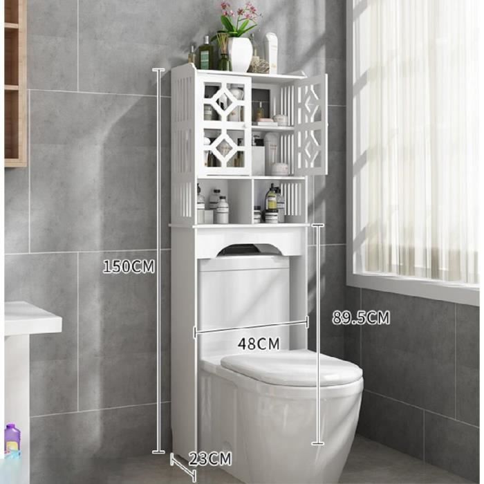 Meuble WC Armoire Toilette Colonne Etagère de Rangement Salle de Bain