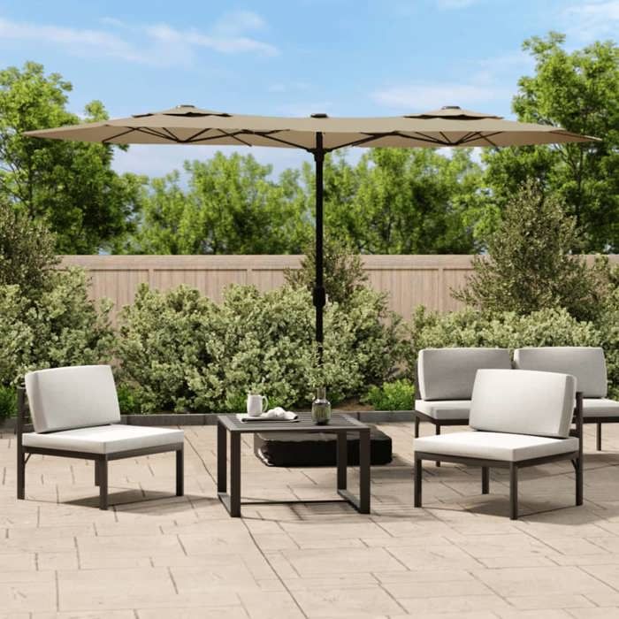 Vidaxl Parasol Taupe 316 cm