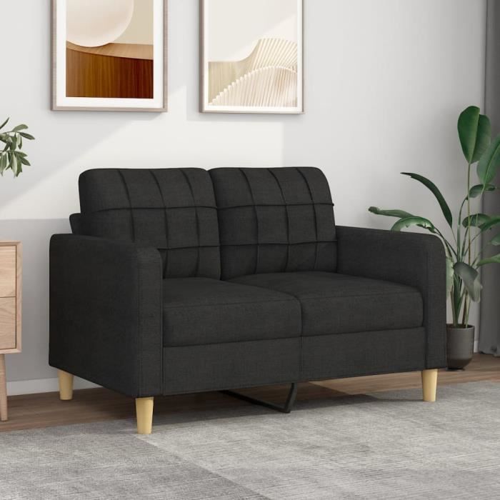 Divan - Sofa Moderne Canapé à 2 places - Noir 120 cm Tissu 21,3Kg, FR2023