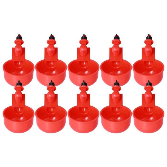 10 Gobelets à Eau Auto-remplissants Pour Poules Et Petits Animaux - Abreuvoir Automatique Réglable, Facile à Nettoyer - 1