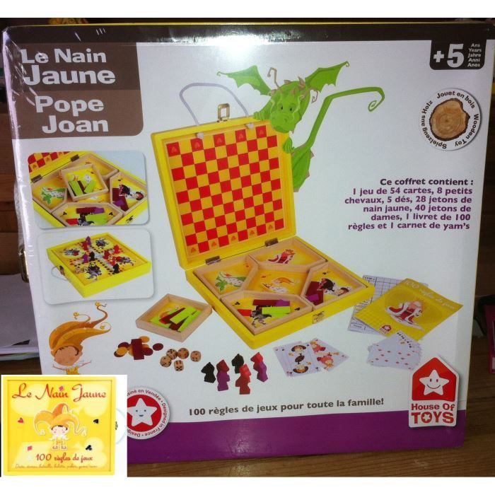 Coffret bois le nain jaune & 100 règles de jeux - Cdiscount Jeux - Jouets
