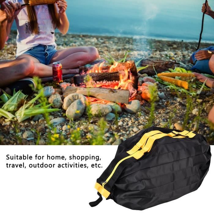 Sac ?� provisions - YOSOO - Pliable en tissu Oxford - Haute capacit?� - Sac ?� bandouli?�re - Noir 