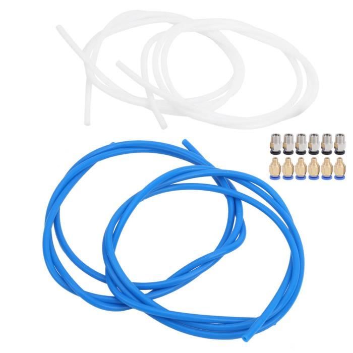 Ptfe Imprimante 3d QitinDasen 5 Mètres 3D Imprimante PTFE Téflon Tube, Avec 10 Pièces PC4-M6 Pneumatique Connecteur Et 10 Pièces PC4-M10 Pneumatique Connecteur Flsun Q5