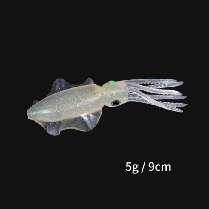 Kits Leurre Calmar Jig Tackle Pieuvre Lumineuse PVC Poisson d'eau sal