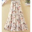 Jupe à imprimé floral pour femme jupe jupe longue en mousseline de soie #03-1