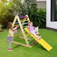 GOPLUS Échelle/Triangle d’Escalade Pliable en Bois pour Enfants,Idéal pour Grimper et Glisser,pour Jardin d'enfant ou à la Maison-1
