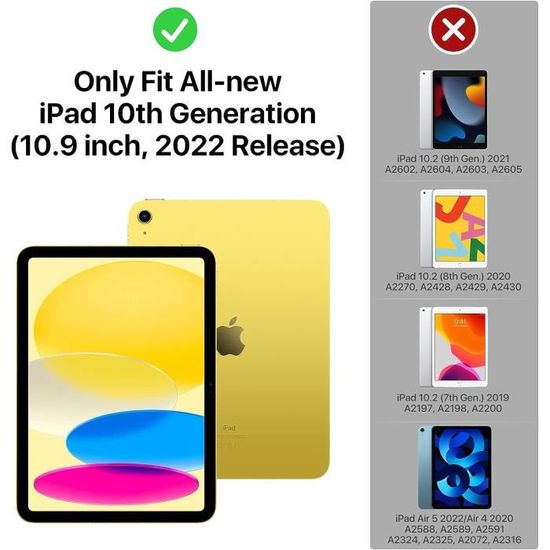 Coque pour iPad 10e Génération 2022 10,9 Pouces, Étui avec Coque Arrière en  TPU Souple à Rabat avec Support Semi-Transparent P[46] - Cdiscount  Informatique