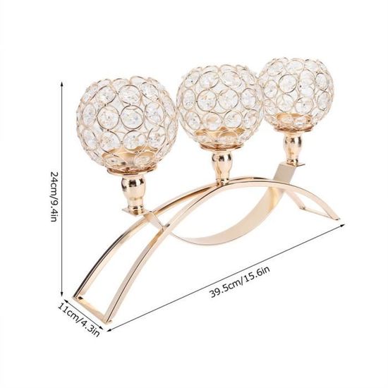 Chandeliers Bougies Mariage Bougeoirs Dorés Vintage - Lot De 6 En Fer | 3 Tailles | Décoration Mariage, Anniversaire | FAMKEEP Chandelier Bougeoir