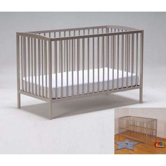 Weber Industries 279440 Ludo Lit Bebe Taupe Hetre Massif Laque
