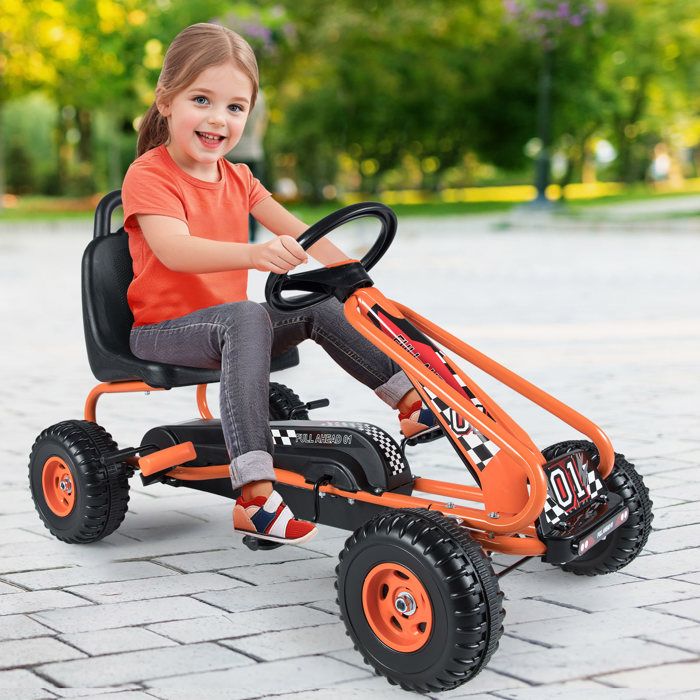 COSTWAY Kart à Pédales Enfants 3-8 Ans Siège Réglable COSTWAY Kart à Pédales Enfants 3-8 Ans Siège Réglable