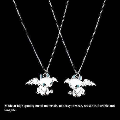 Collier Krokmou Dragons - Pendentif émail Noir 3,7x5cm - Chaîne Zinc 50cm - Cadeau Fan Film Animation