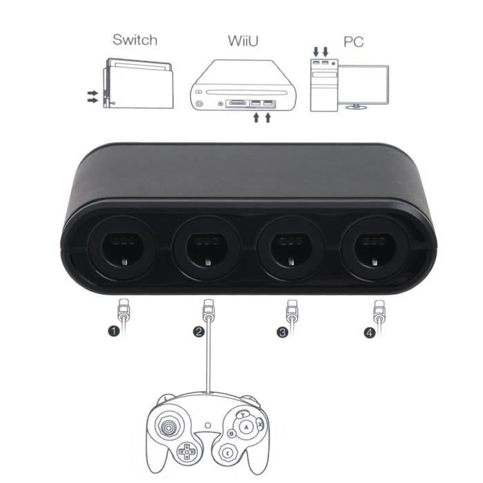 Convertisseur Adaptateur Gamecube Controller 4 Ports Portable pour