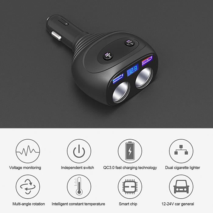 Chargeur prise allume cigare voiture camion 12 & 24V 2 USB C+1 USB A  Compatible PD & QC 3 0 