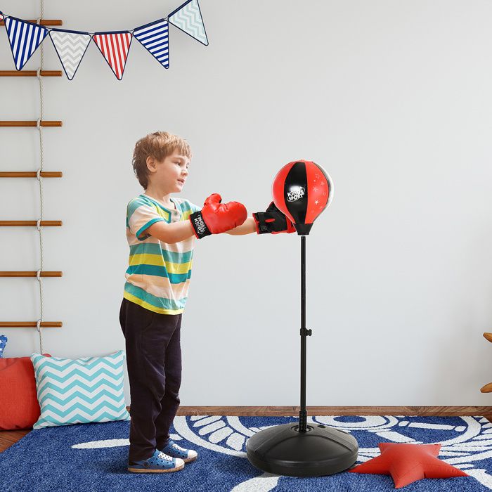 Punching Ball sur Pied Enfant 5 ans+ Réglable 81-124CM