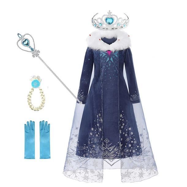 Robe de princesse La Reine des Neiges - FINDPITAYA - Déguisement Elsa pour  enfants - Bleu - Cdiscount Jeux - Jouets