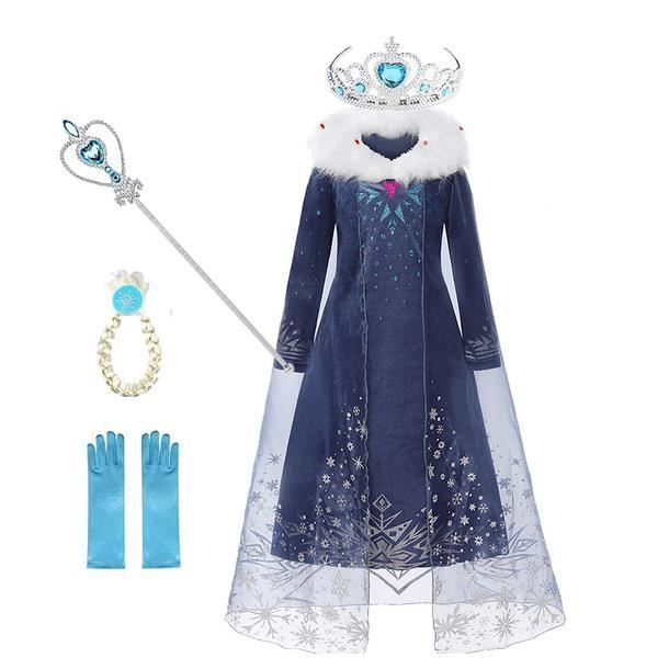 Robe Elsa Reine des Neiges + Accessoires - FINDPITAYA - Taille 2 à