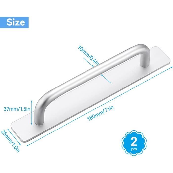 HWTONG 2 pi ces Poign e de Meuble Autocollante 180 mm Poign es de