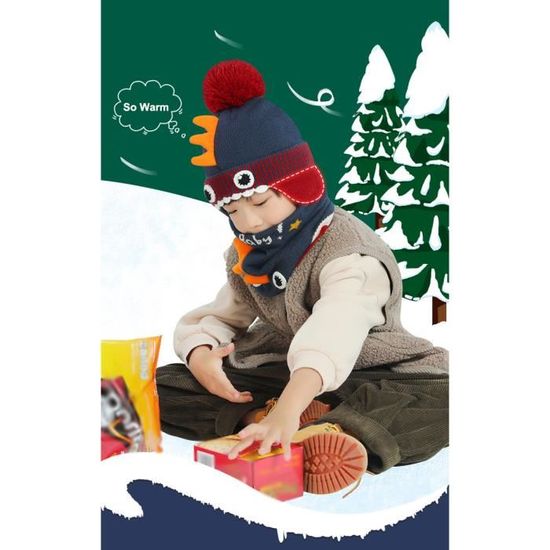Ensemble Hiver Enfant 3 Pièces - Bonnet Tricoté, Écharpe Et Gants Chauds Avec Doublure Polaire (1-3 Ans)
