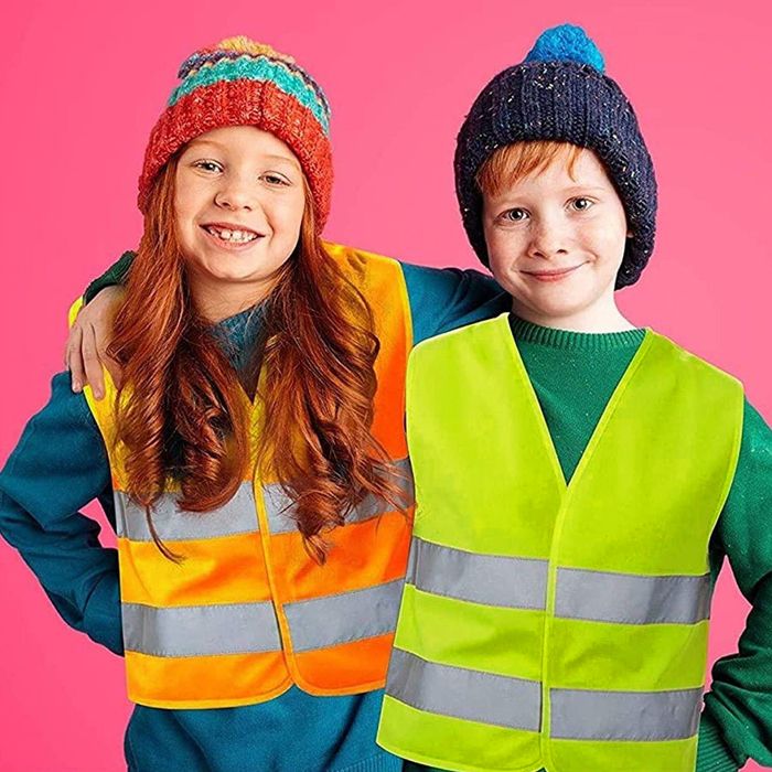 Pack 2 Gilets De Sécurité Réfléchissants Enfants - Haute Visibilité Jaune, Élastique Anti-Glissement