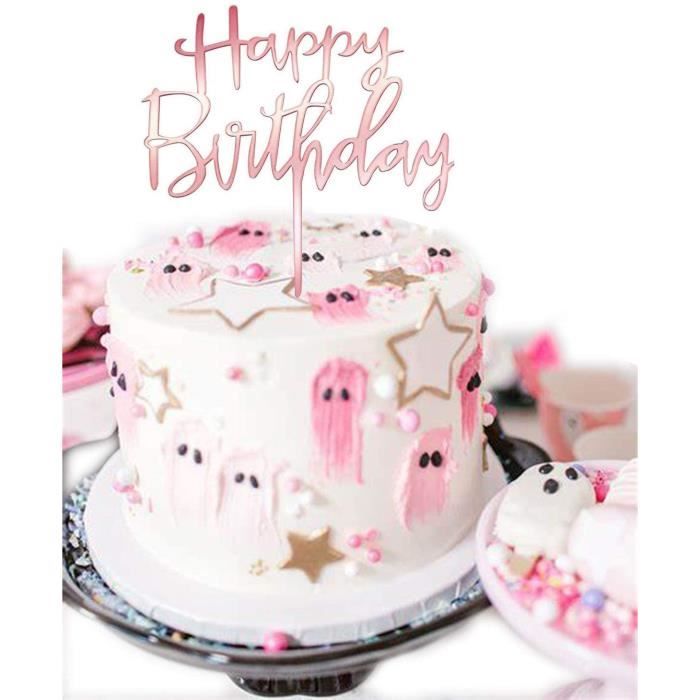 Rose 4 bougies d'anniversaire fille, violet deuxième 4e anniversaire bougie  fille pour gâteau, numéro 4 gâteau doré, quatre 4e décoration de fête  d'anniversaire (numéro 4) 