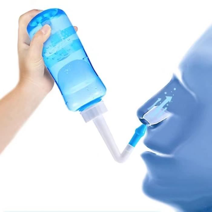 Tpocean Système de lavage du nez pour l'irrigation nasale - Traitement des  rhinites allergiques - 300 ml - Avec 2 embouts interchangeables :  : Bébé et Puériculture