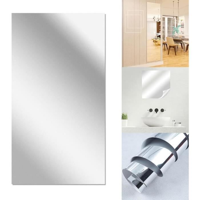 Miroir Autocollant Mural Rectangle Auto-Adhésif Décor de Chambre Haute  Qualité Meubles Films Miroir Feuille 50X50 Cm - Cdiscount Maison