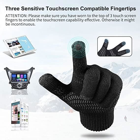 Set Bonnet + Écharpe + Gants Tactiles 3 En 1 Pour L'Hiver - Chaud, Élégant & Pratique