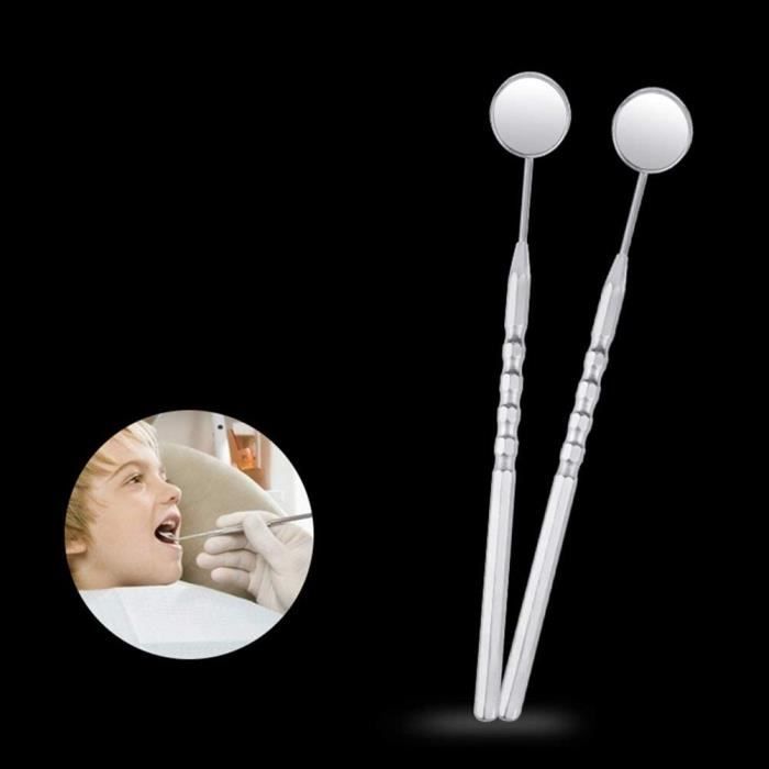 KIMISS outils de dentiste Miroir dentaire poignée dents cavité buccale anti- buée poignée miroir double face avec lumière LED - Cdiscount Au quotidien