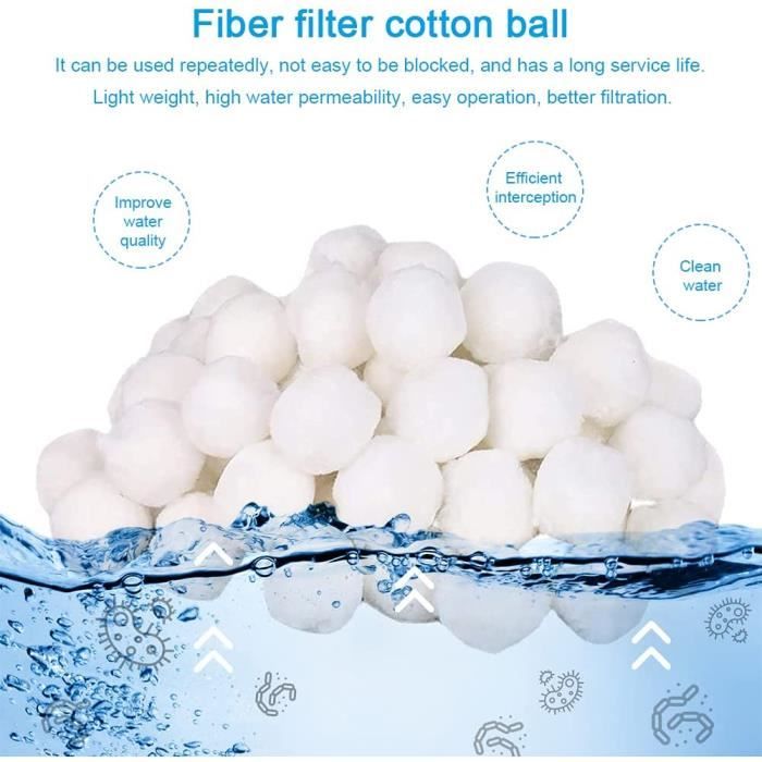 Balle Filtrante Piscine,1300g Boule Coton Filtre Piscine Pour Systèmes