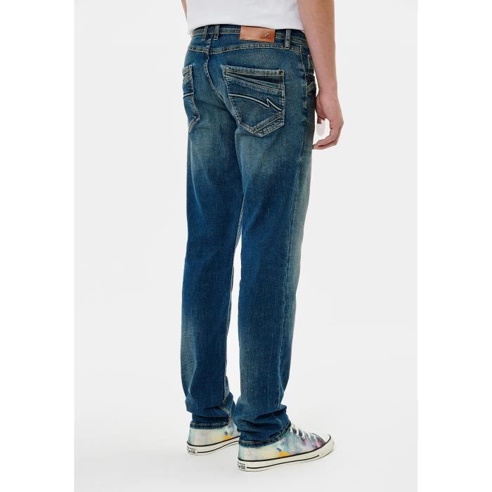 Jean skinny noir delave homme KAPORAL DADAS Coupe dechiree Braguette zippee Taille standard Noir Cdiscount Pret a Porter