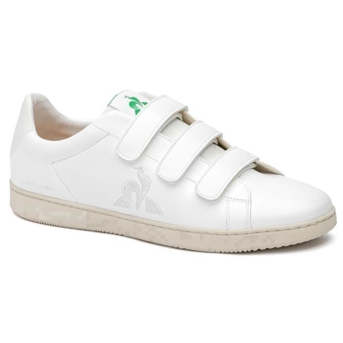Baskets Le Coq Sportif Gaia Velcro blanc vert 44 Blanc vert