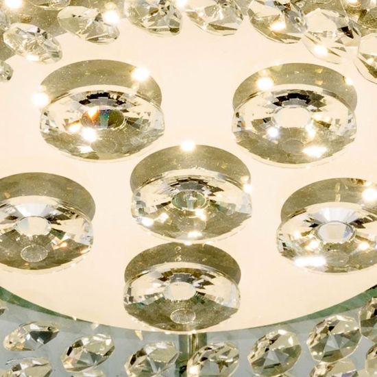 Élégant 8w LED plafonnier verre argent invités Chambre Lampe Cristal