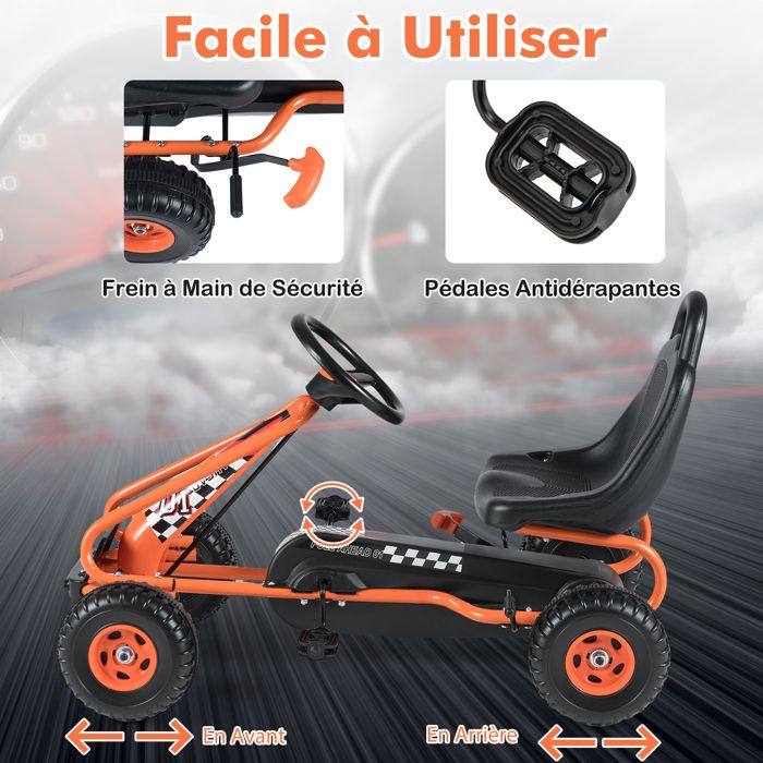 6V Kart Électrique Enfants avec Siège Réglable et Rotatif à 360°, Charge 25kg de 3-8 Ans (Rose) - Gamm vert