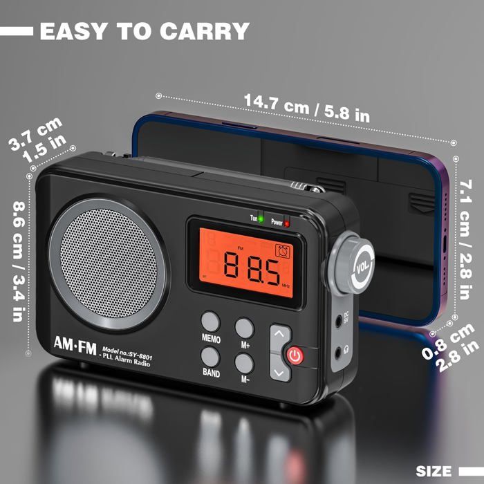 Radio Portable, Radio De Poche /FM à Transistors Alimentée Par Batterie Avec Haut-Parleur