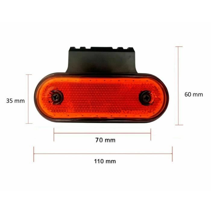 Lot 8 Feux De Position LED Orange 12V/24V – Avec Support Caoutchouc, Pour Camions, Remorques & Caravanes