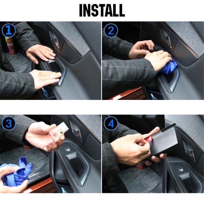 Boîte De Rangement Poignée Porte Pour Alfa Romeo Giulia 2017-2020 - 2 Pièces, ABS Noir, Pour Téléphone, Clés, Cartes