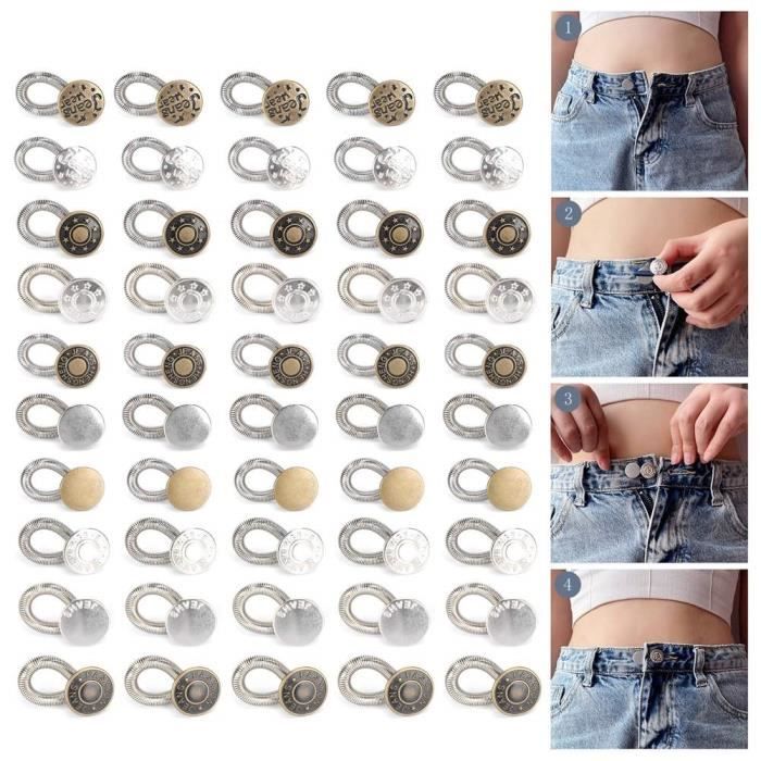 PAR-Épingles à boutons de jeans, 50 pièces, pantalon en denim