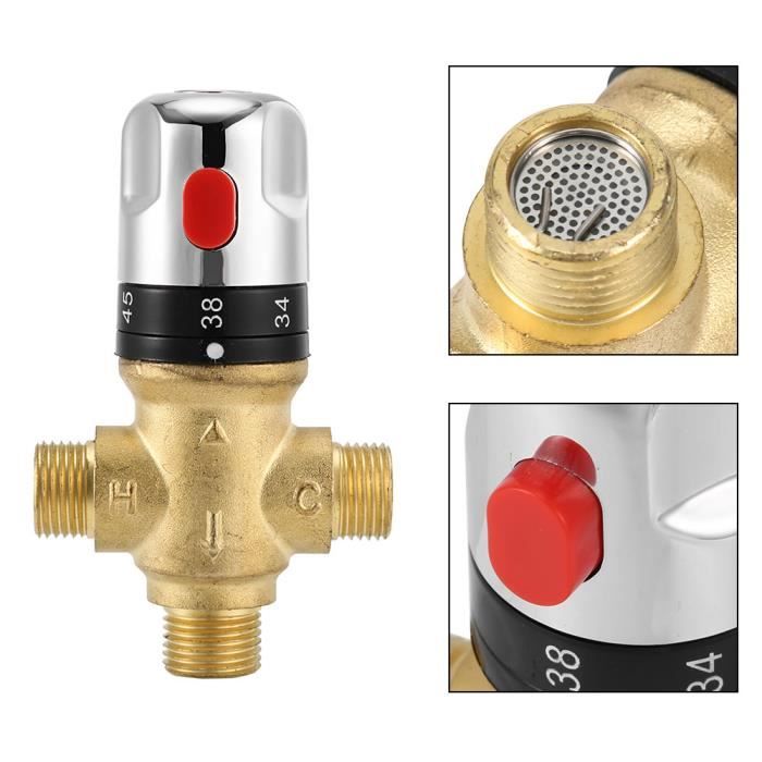 Vanne de mélange thermostatique de bassin de tuyau de température de l'eau  de mélange en laiton -HB065