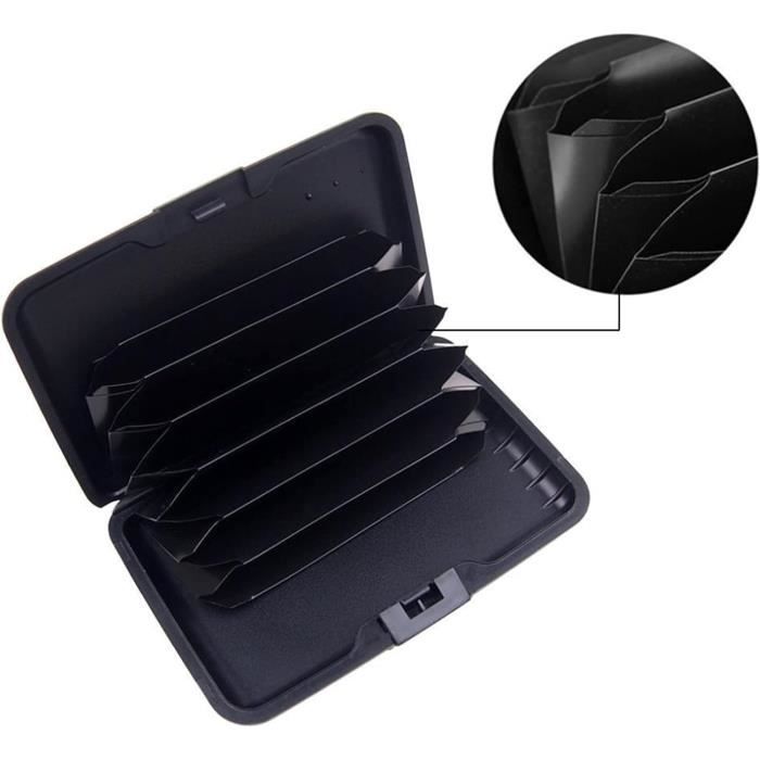 Porte Carte,Porte-cartes En Aluminium, Boîtier Rigide De Protection Anti-RFID Pour Cartes De