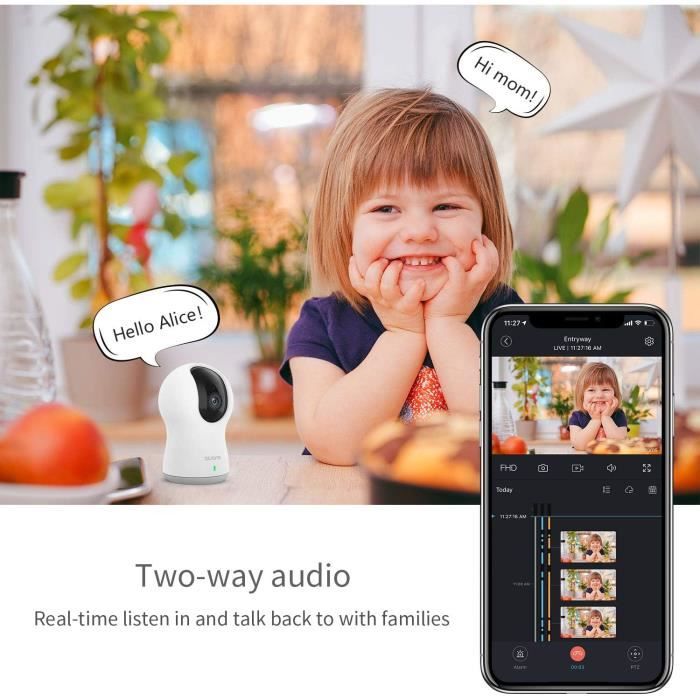 Dome Pro 1080P Fhd Caméra De Surveillance Dôme Pour La Maison-Wifi Mic