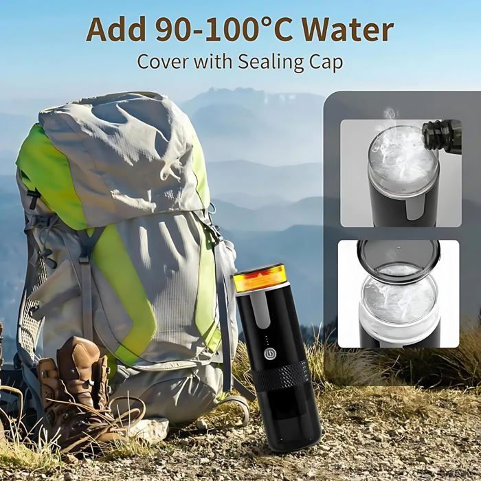 Machine à Expresso Portable Auto-chauffante – Fonction Café Moulu Ou Capsule, USB-C, Parfaite Voyage Et Camping